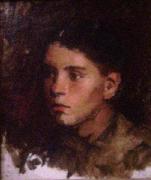 Frank Duveneck Head of a Young Girl oil on canvas